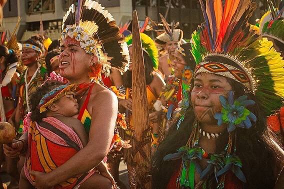 Indigenous people march for land rights in Brazil ahead of court ruling