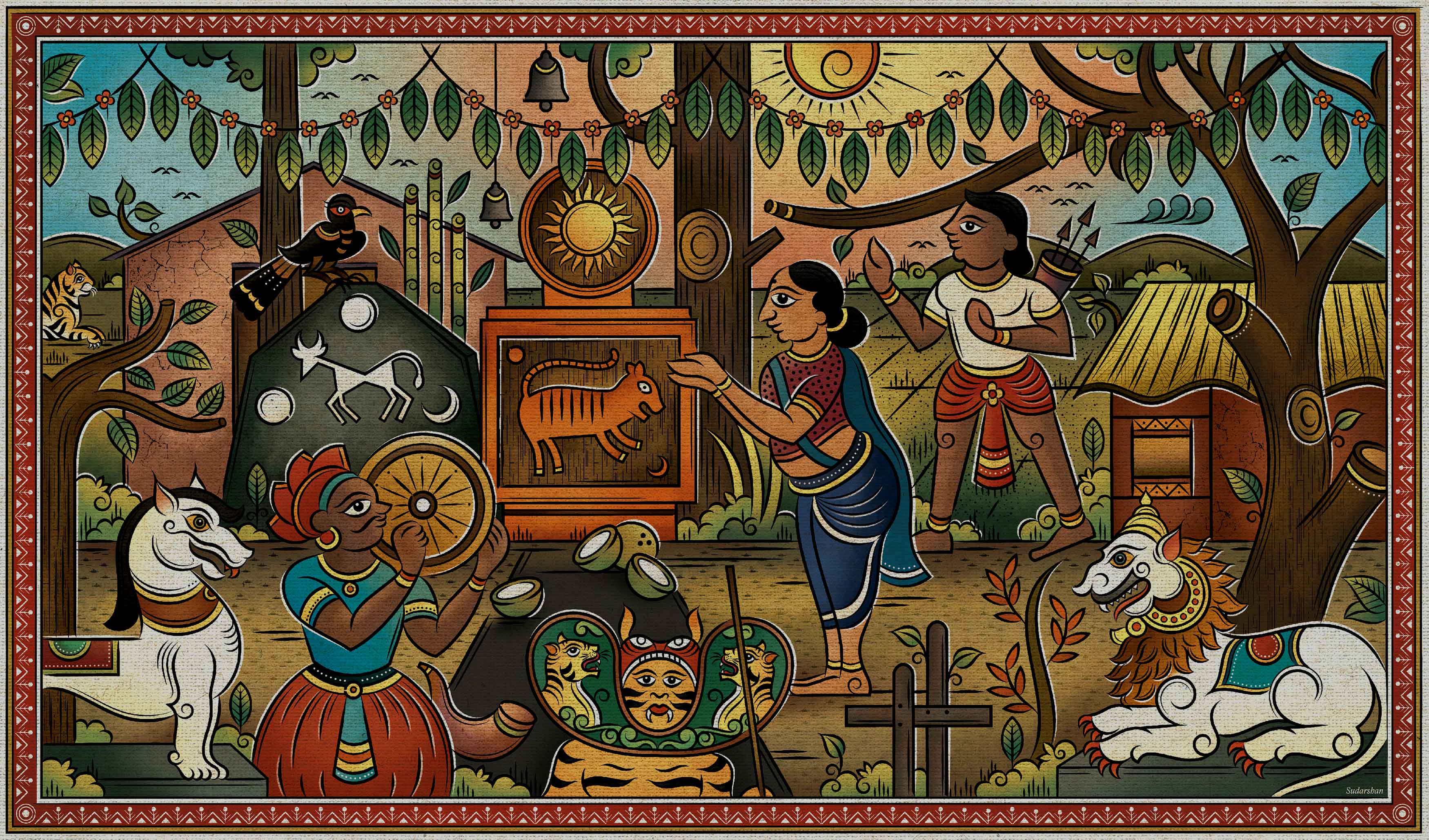 Vintage Folk Art Painting of Lord Vishnu As Jagannath Editorial Stock Image  - Image of happy, pattern: 223802864
